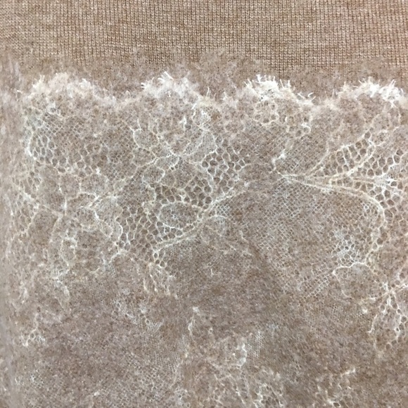 J Crew Brown Needle Punch Lace Sweater - Picture 3 of 7
